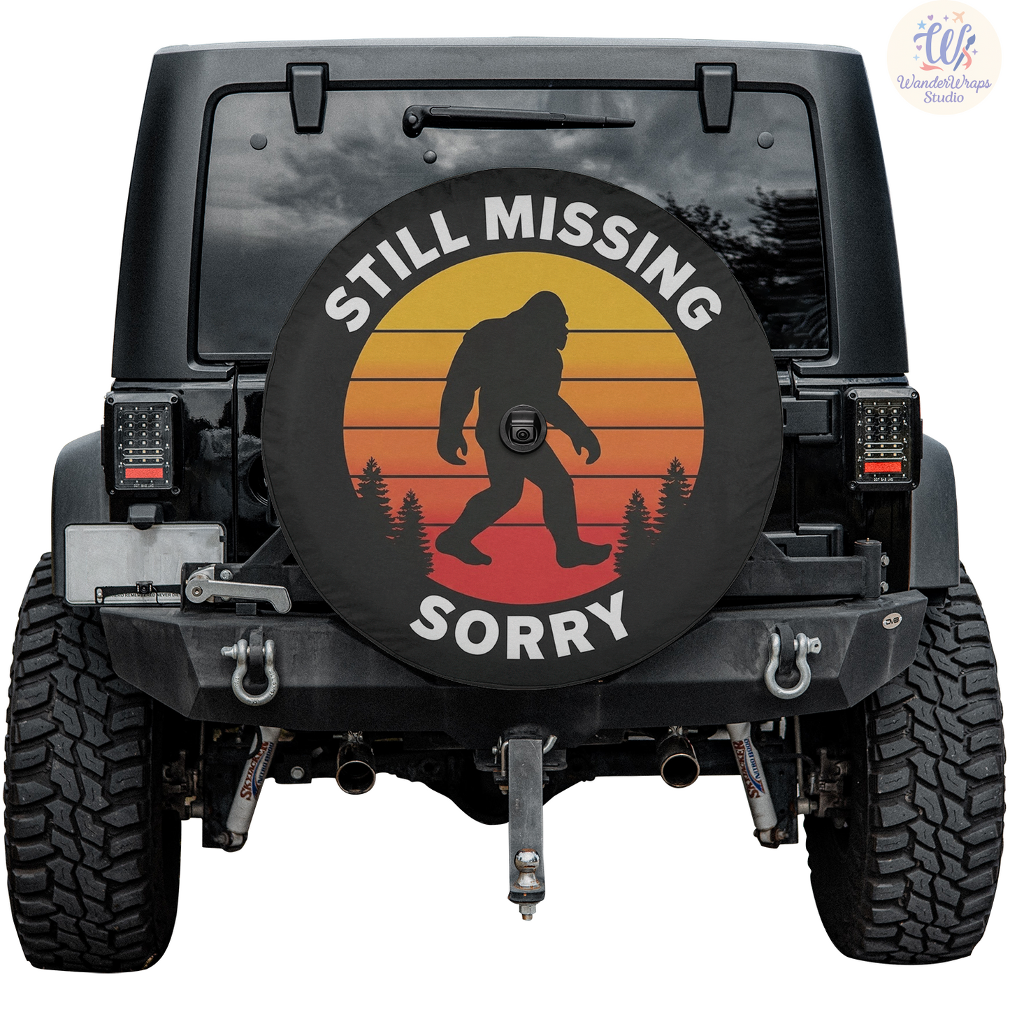 Still Missing Sorry Spare Tire Cover – Waterproof UV Resistant Protector with Camera Hole