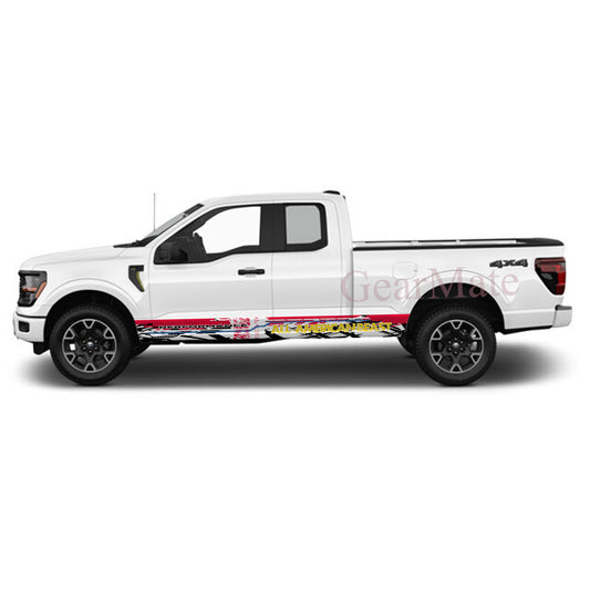 All American Beast Rocker Panel Graphic Decal Kit (Left & Right Sides) - High Quality Vinyl for Trucks & SUVs