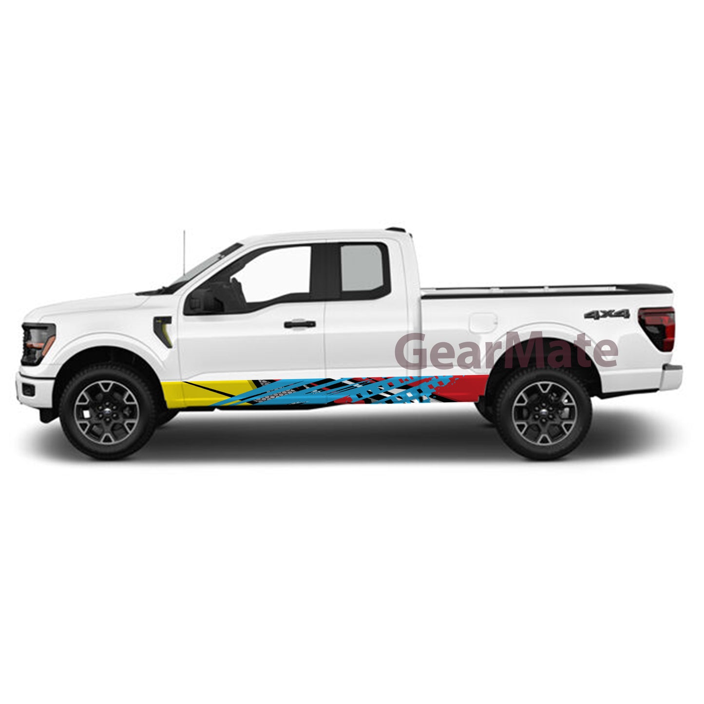 Racing YBR Rocker Panel Graphic Decal Kit (Left & Right Sides) - High Quality Vinyl for Trucks & SUVs
