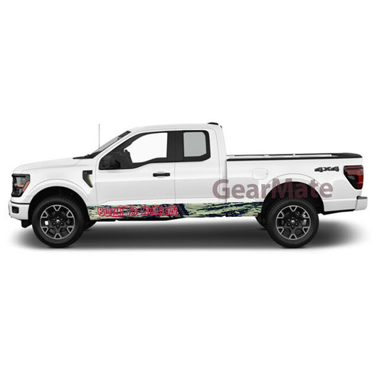 Built to Outrun Rocker Panel Graphic Decal Kit (Left & Right Sides) - High Quality Vinyl for Trucks & SUVs