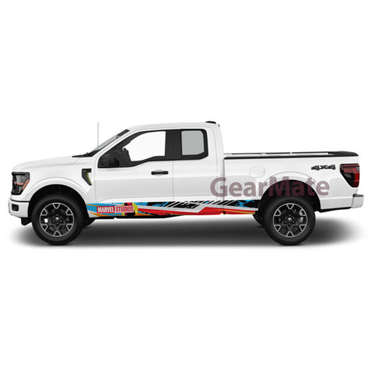 Sport Marvel Deadpool Rocker Panel Graphic Decal Kit (Left & Right Sides) - High Quality Vinyl for Trucks & SUVs