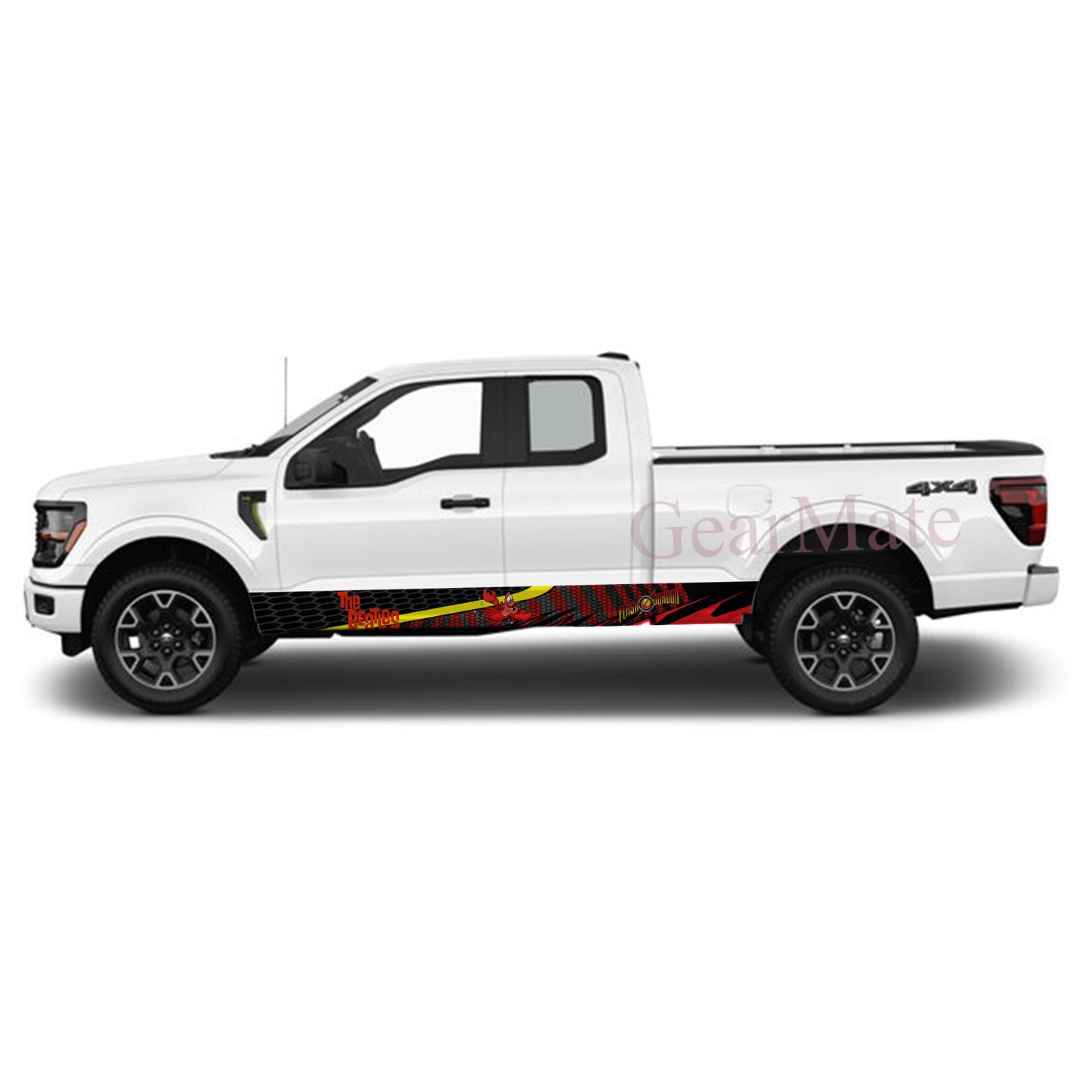 Racing Track Shell Little Mermaid Rocker Panel Graphic Decal Kit (Left & Right Sides) - High Quality Vinyl for Trucks & SUVs