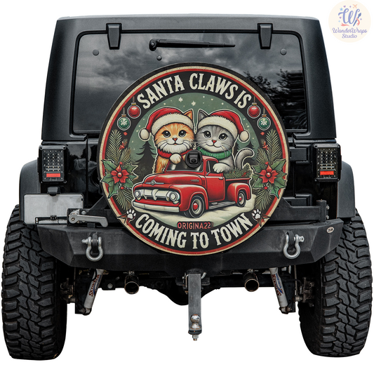 Santa Claws Spare Tire Cover – Waterproof UV Resistant Protector with Camera Hole