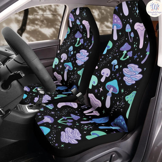 Cosmic Fungi Pop Car Seat Covers – High Quality Graphic and Polar Fleece Protector Set