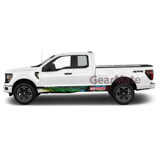 Racing Snake Marvel Avengers Rocker Panel Graphic Decal Kit (Left & Right Sides) - High Quality Vinyl for Trucks & SUVs