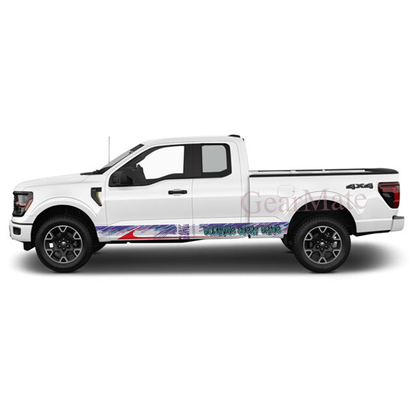 Dominate Every Ride Rocker Panel Graphic Decal Kit (Left & Right Sides) - High Quality Vinyl for Trucks & SUVs