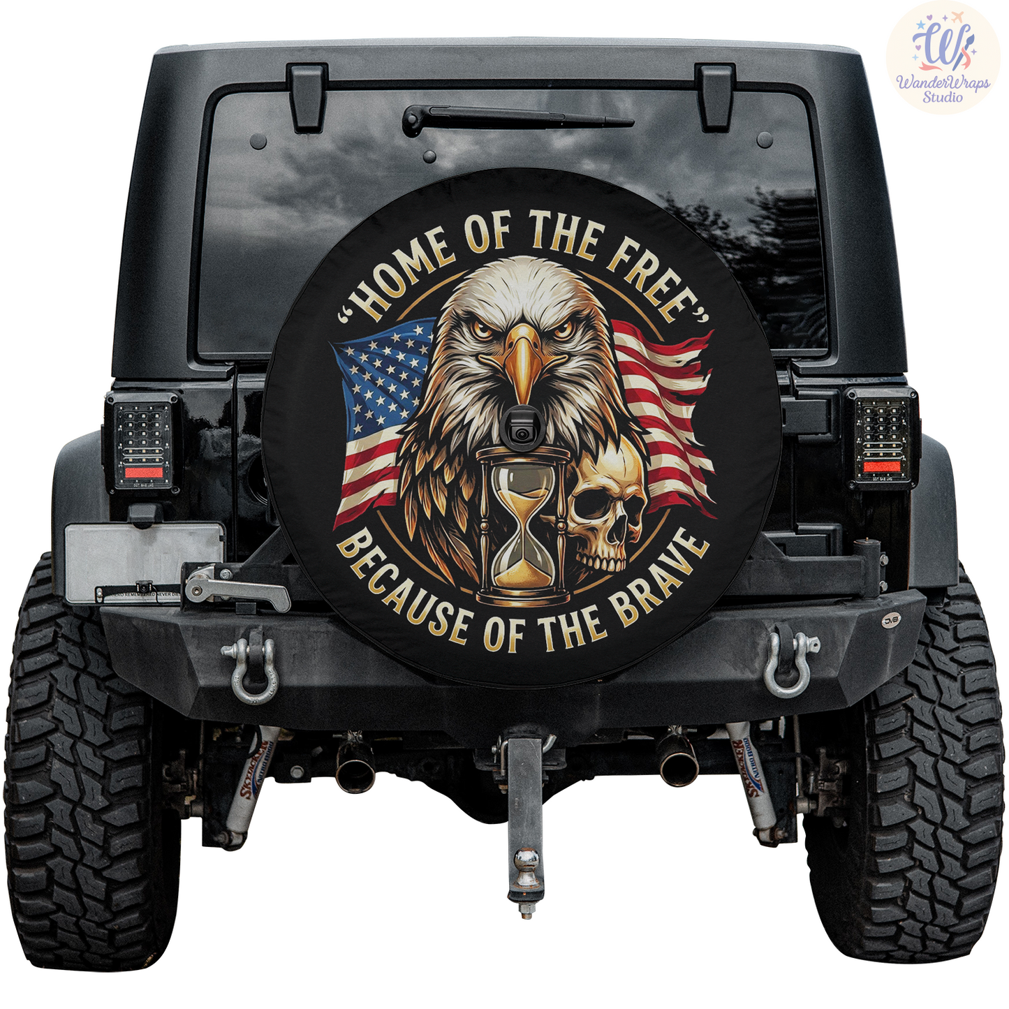 Home of The Free Spare Tire Cover – Waterproof UV Resistant Protector with Camera Hole