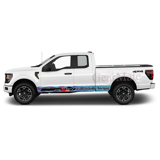 Unleash the Torque Rocker Panel Graphic Decal Kit (Left & Right Sides) - High Quality Vinyl for Trucks & SUVs