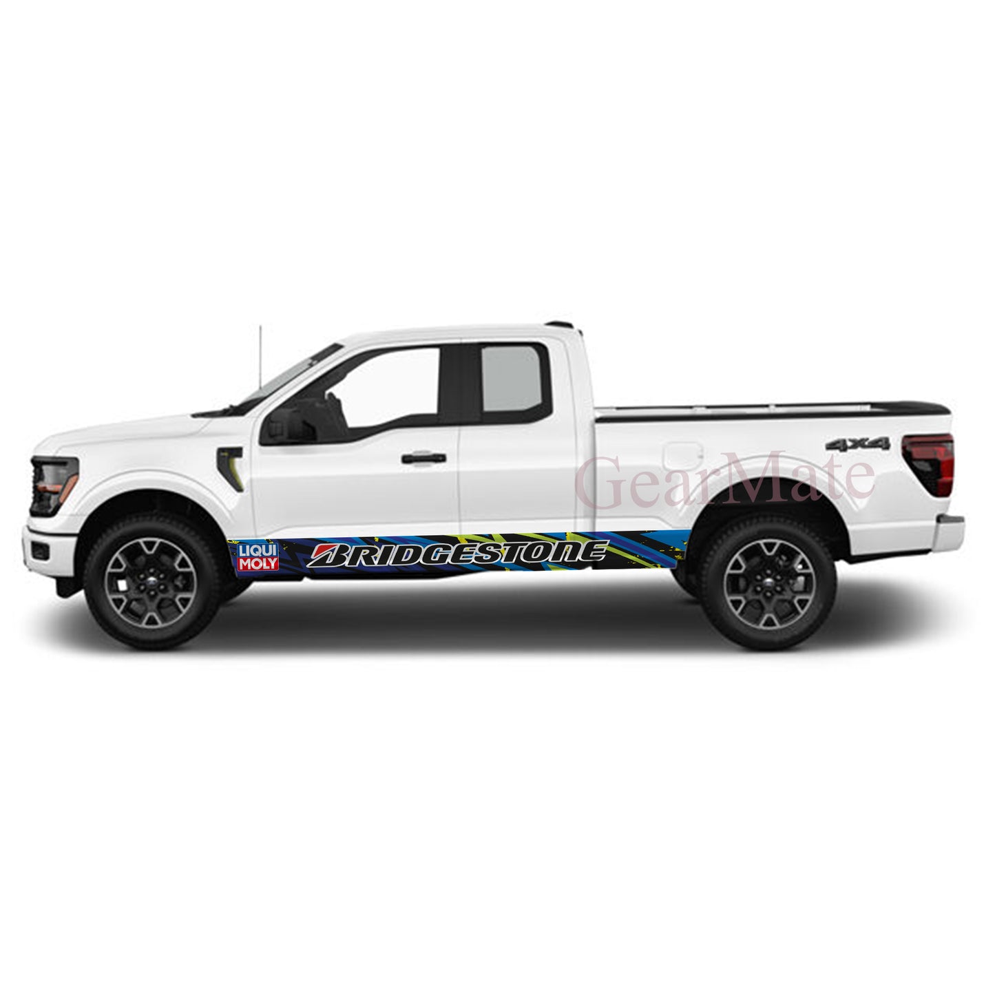 Burn Rubber Fast Bridgestone Rocker Panel Graphic Decal Kit (Left & Right Sides) - High Quality Vinyl for Trucks & SUVs