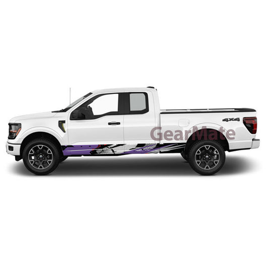 Racing Grunge PR Panel Graphic Decal Kit (Left & Right Sides) - High Quality Vinyl for Trucks & SUVs