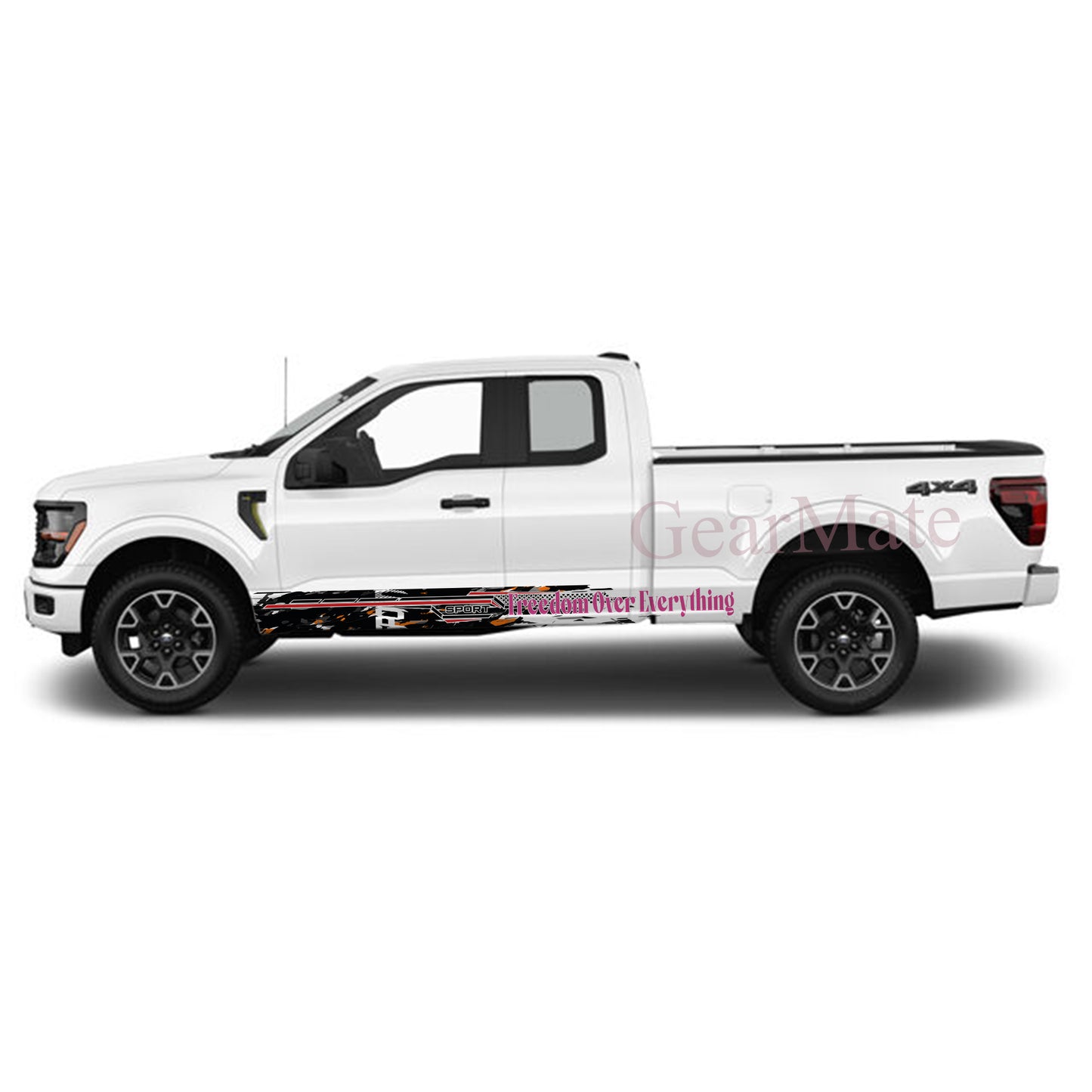 Freedom Over Everything Rocker Panel Graphic Decal Kit (Left & Right Sides) - High Quality Vinyl for Trucks & SUVs