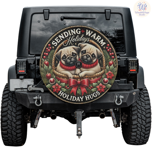Sending Warm Holidays Spare Tire Cover – Waterproof UV Resistant Protector with Camera Hole