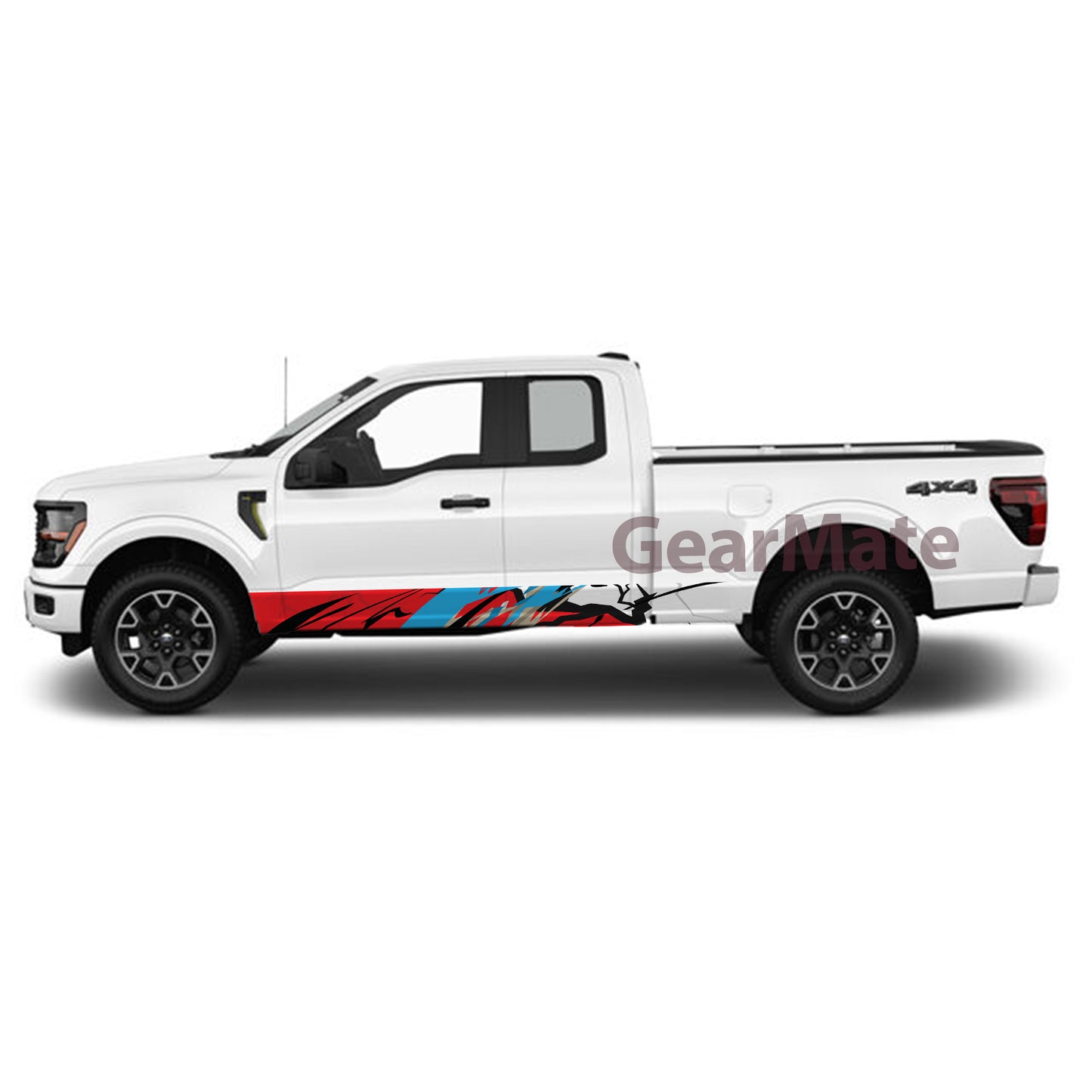 Racing Blue RB Rocker Panel Graphic Decal Kit (Left & Right Sides) - High Quality Vinyl for Trucks & SUVs