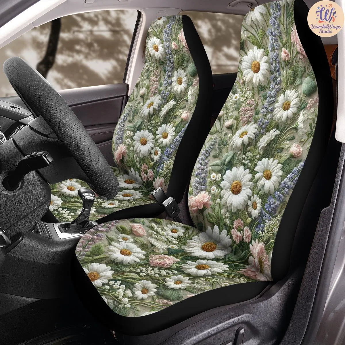 Cottage Garden Car Seat Covers – High Quality Graphic and Polar Fleece Protector Set