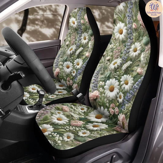 Cottage Garden Car Seat Covers – High Quality Graphic and Polar Fleece Protector Set
