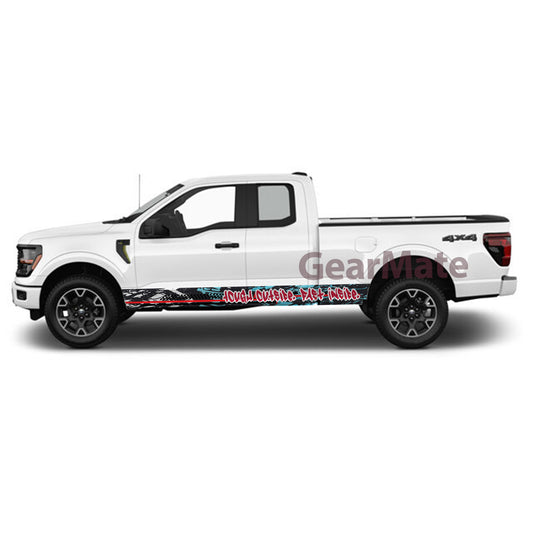 Tough Outside Fast Inside Rocker Panel Graphic Decal Kit (Left & Right Sides) - High Quality Vinyl for Trucks & SUVs