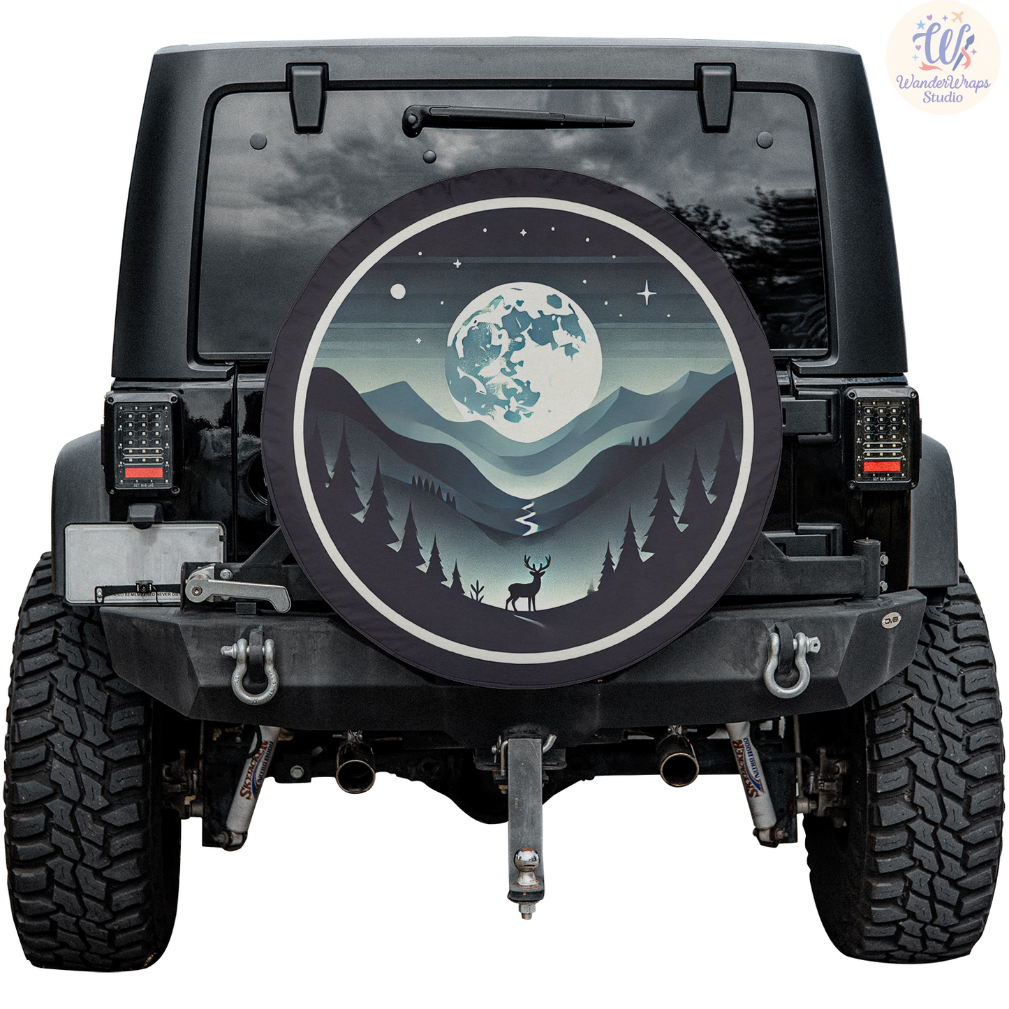 Minimalist Wilderness Spare Tire Cover – Waterproof UV Resistant Protector with Camera Hole