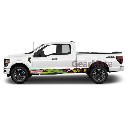Sport GR Marvel Dragon Ball Super Rocker Panel Graphic Decal Kit (Left & Right Sides) - High Quality Vinyl for Trucks & SUVs
