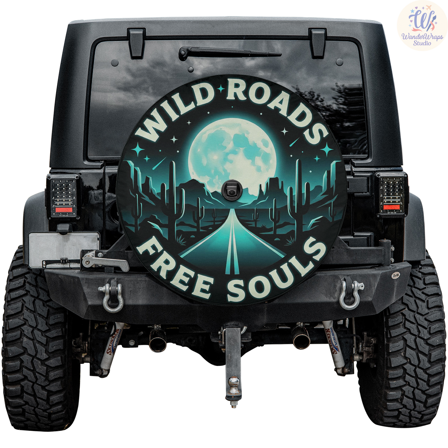 Wild Roads Free Souls Spare Tire Cover – Waterproof UV Resistant Protector with Camera Hole