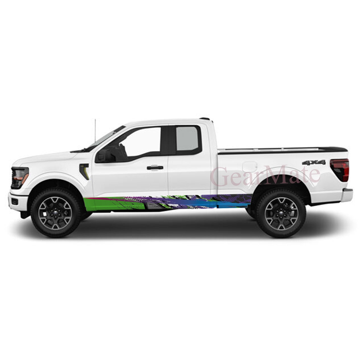 Racing Stripe Paint Purple Rocker Panel Graphic Decal Kit (Left & Right Sides) - High Quality Vinyl for Trucks & SUVs