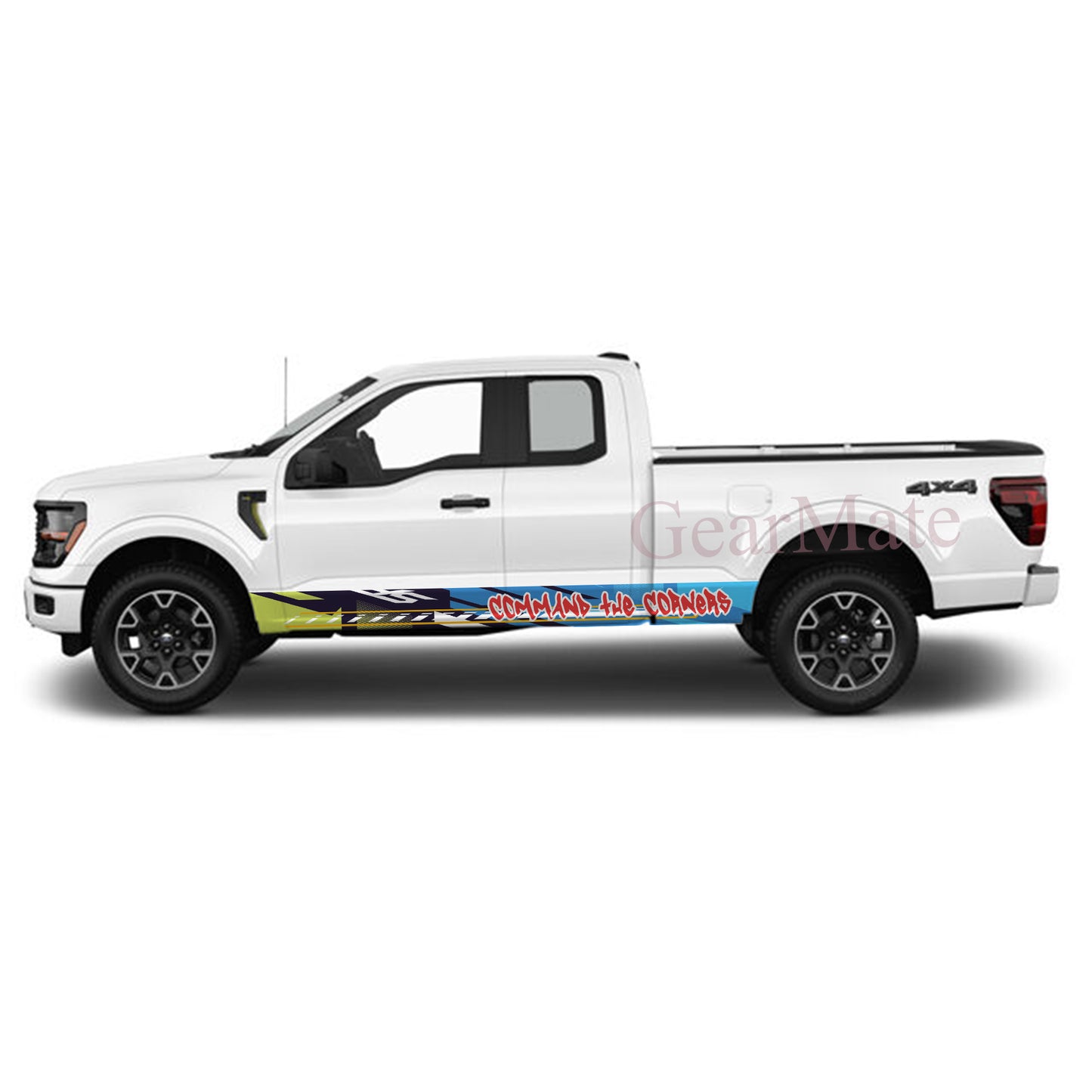 Command the Corners Rocker Panel Graphic Decal Kit (Left & Right Sides) - High Quality Vinyl for Trucks & SUVs