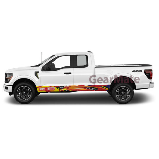 Racing Phoenix Marvel Rocker Panel Graphic Decal Kit (Left & Right Sides) - High Quality Vinyl for Trucks & SUVs