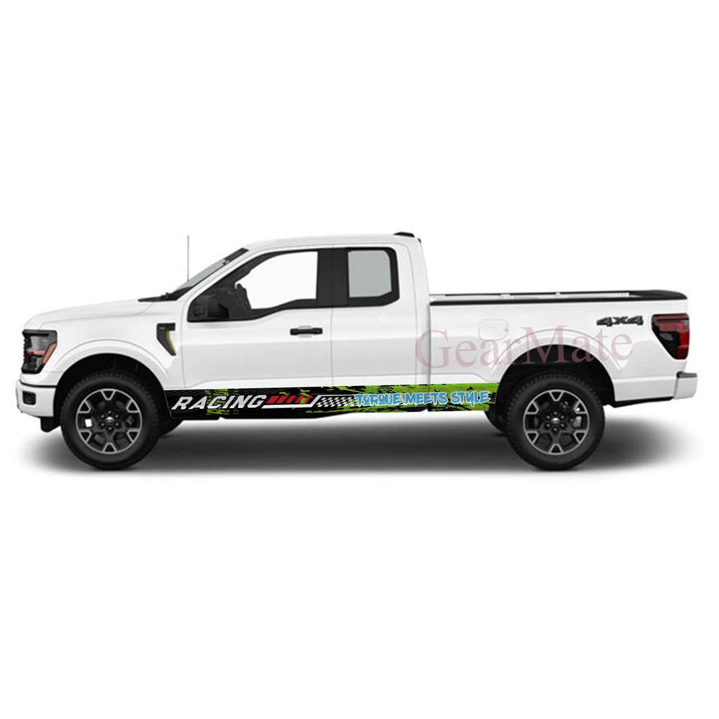 Torque Meets Style Rocker Panel Graphic Decal Kit (Left & Right Sides) - High Quality Vinyl for Trucks & SUVs