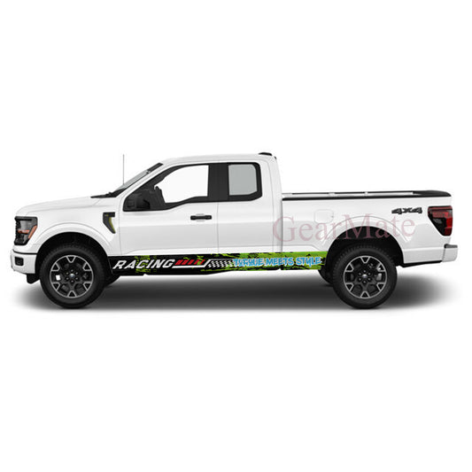 Torque Meets Style Rocker Panel Graphic Decal Kit (Left & Right Sides) - High Quality Vinyl for Trucks & SUVs