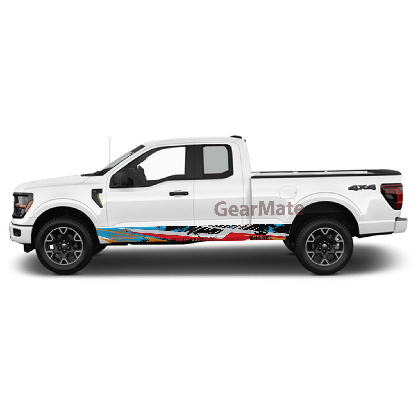 Burberry Rocker Panel Graphic Decal Kit (Left & Right Sides) - High Quality Vinyl for Trucks & SUVs