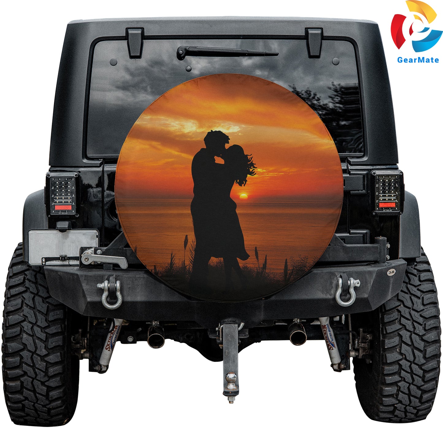 Couple Romantic Spare Tire Cover – Premium Waterproof UV Resistant Protector