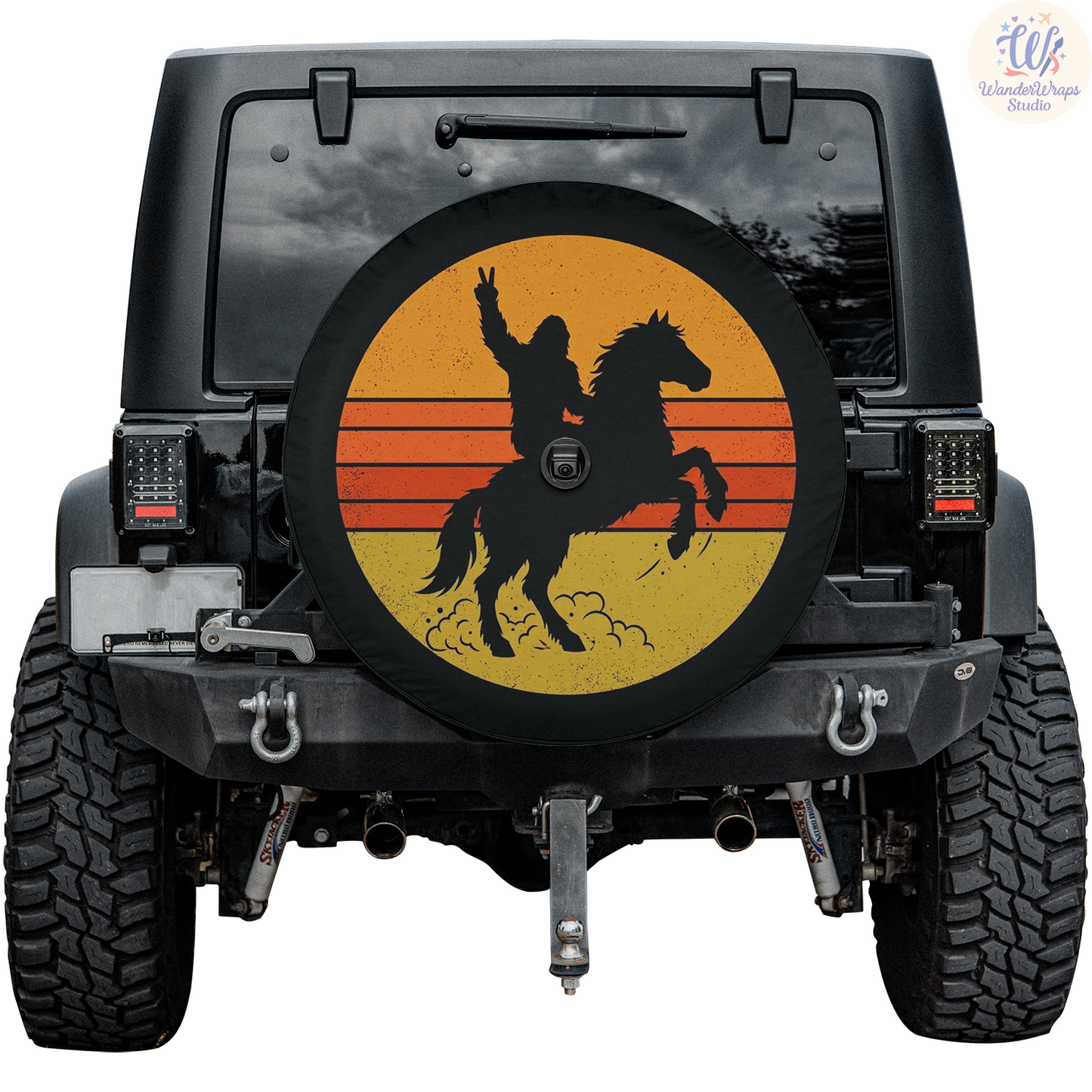 Big Foot Horse Riding Spare Tire Cover – Waterproof UV Resistant Protector with Camera Hole