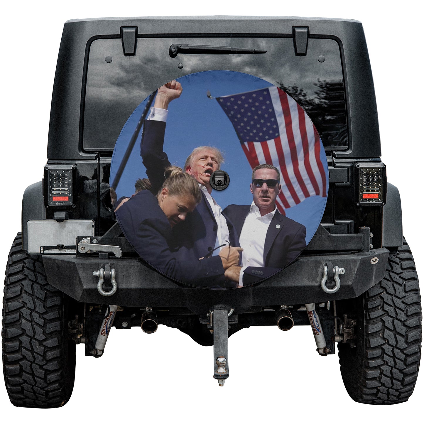 Shooting Make Me Stronger Donald Trump Spare Tire Cover – Premium Waterproof UV Resistant Protector