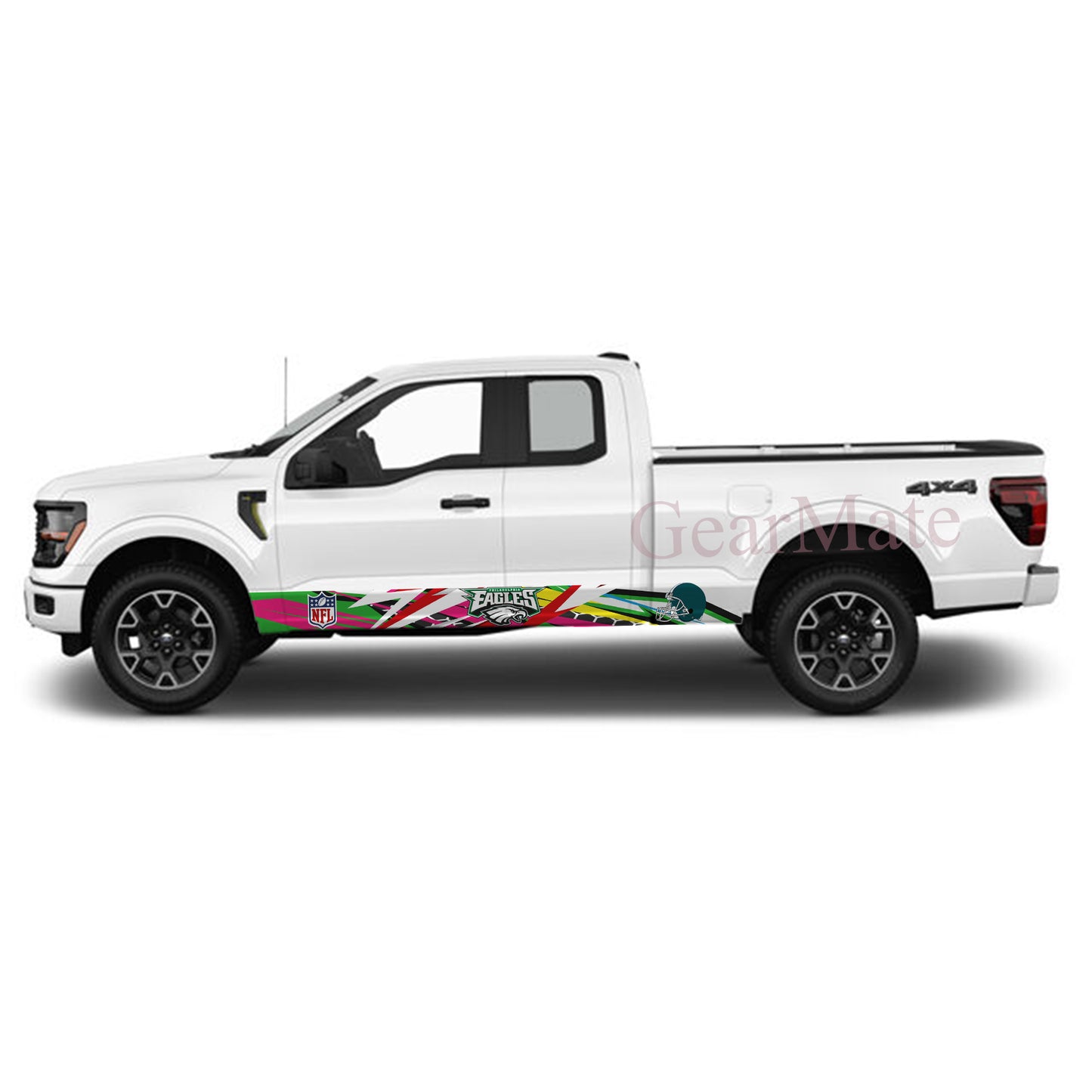 NFL Philadelphia Eagles 1 Rocker Panel Graphic Decal Kit (Left & Right Sides) - High Quality Vinyl for Trucks & SUVs