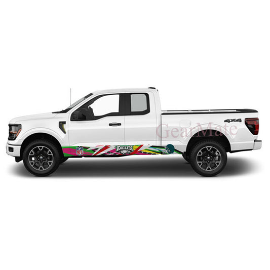 NFL Philadelphia Eagles 1 Rocker Panel Graphic Decal Kit (Left & Right Sides) - High Quality Vinyl for Trucks & SUVs