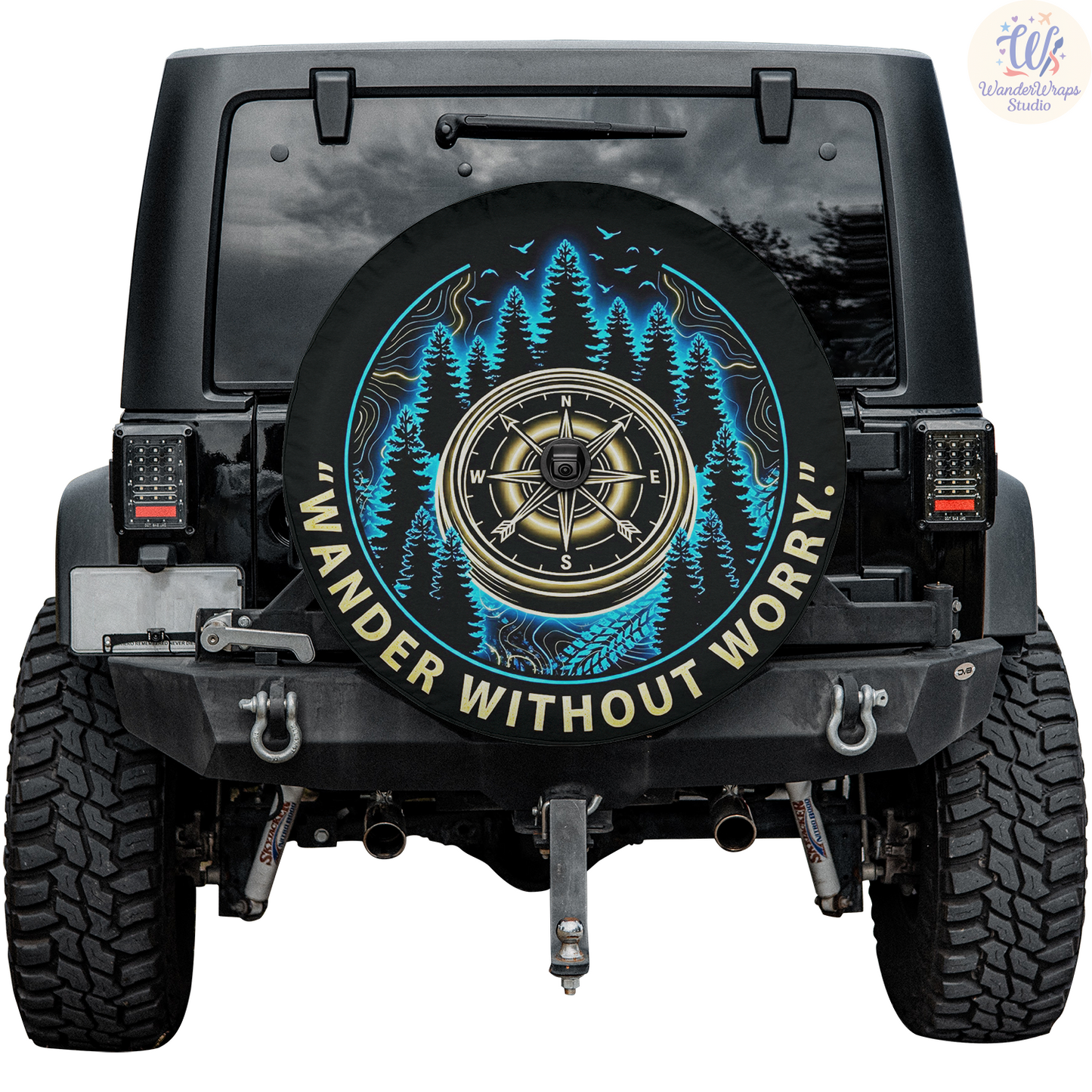 Wander Without Worry Spare Tire Cover – Waterproof UV Resistant Protector with Camera Hole