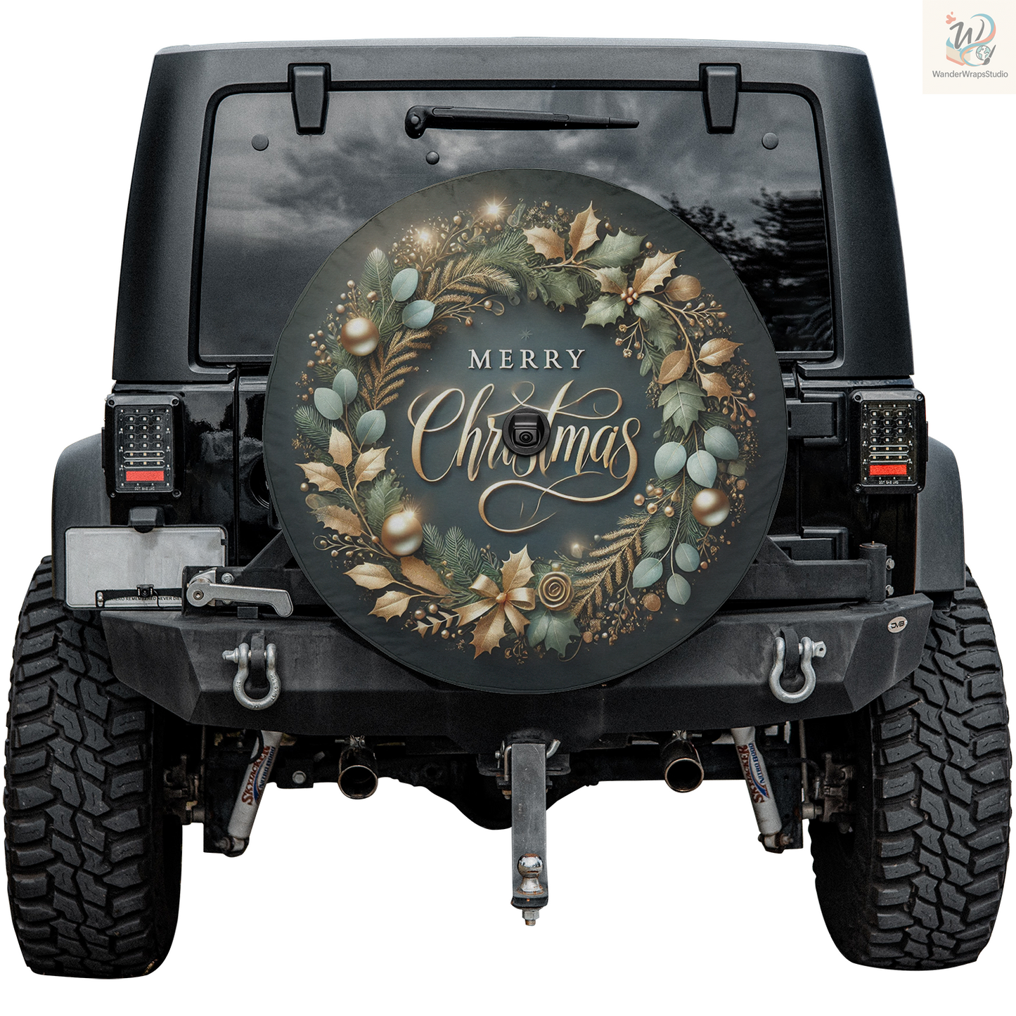 Merry Christmas Spare Tire Cover – Waterproof UV Resistant Protector with Camera Hole