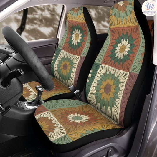 Faux Crochet Car Seat Covers – High Quality Graphic and Polar Fleece Protector Set