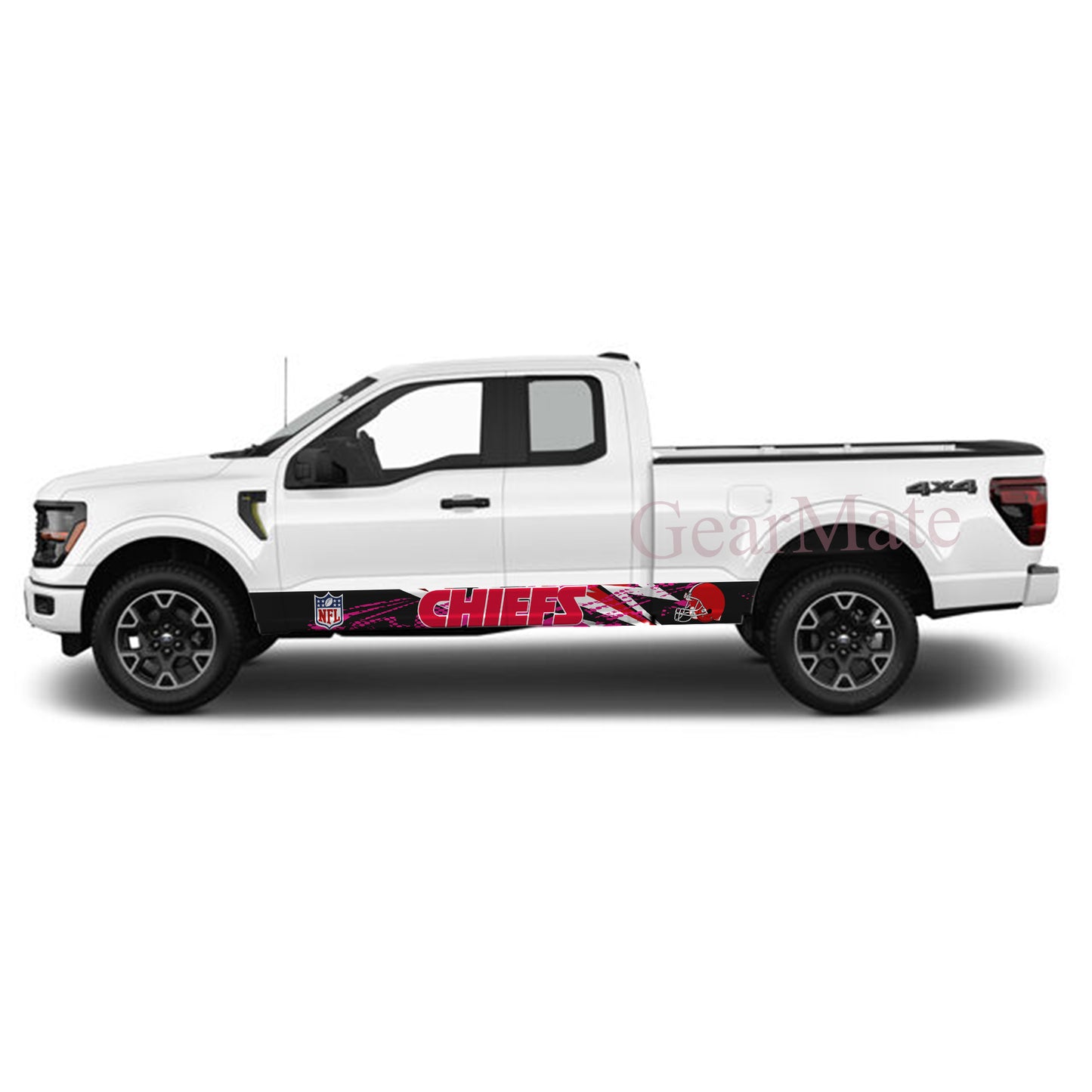 NFL Kansas City Chiefs 2 Rocker Panel Graphic Decal Kit (Left & Right Sides) - High Quality Vinyl for Trucks & SUVs