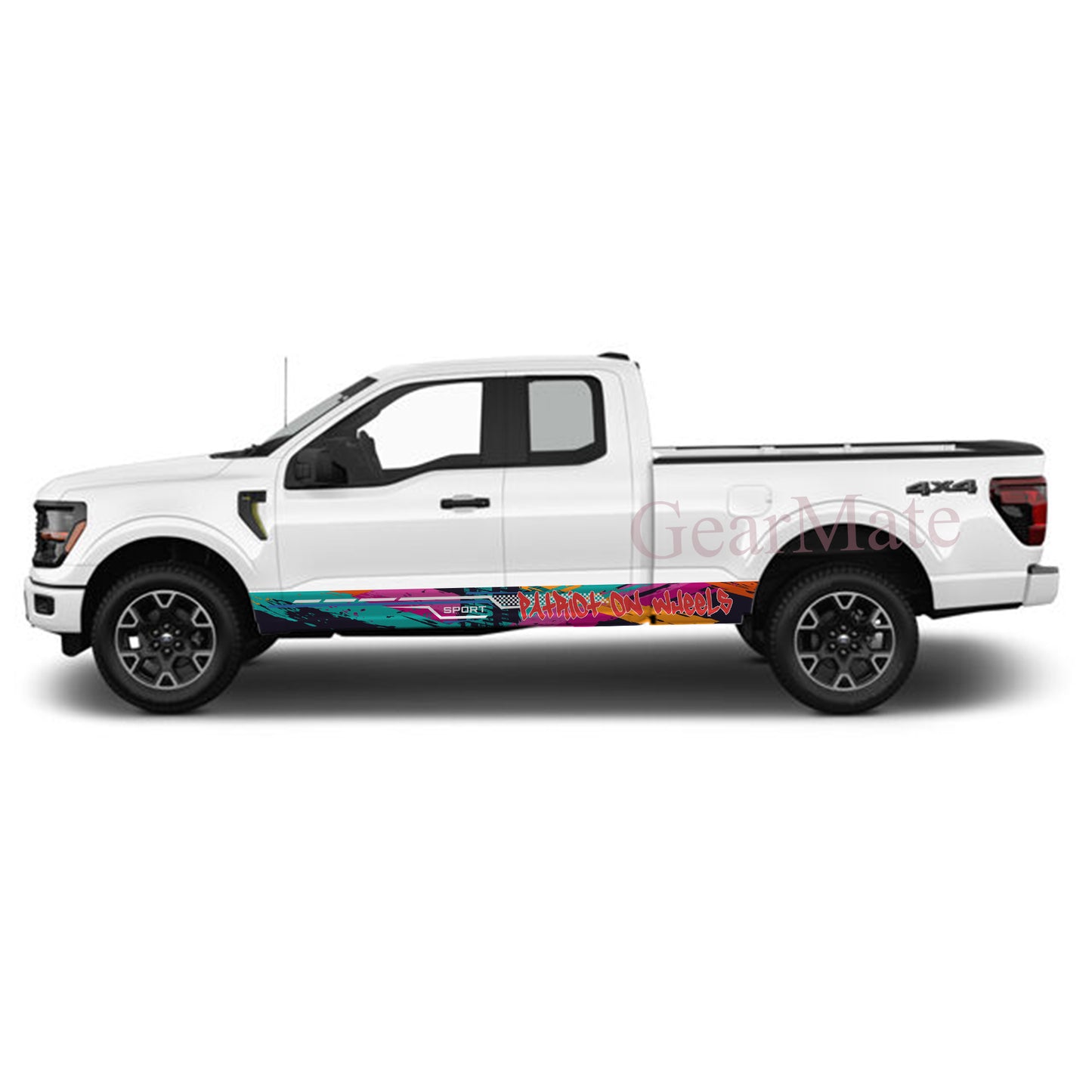 Patriot On Wheels Rocker Panel Graphic Decal Kit (Left & Right Sides) - High Quality Vinyl for Trucks & SUVs