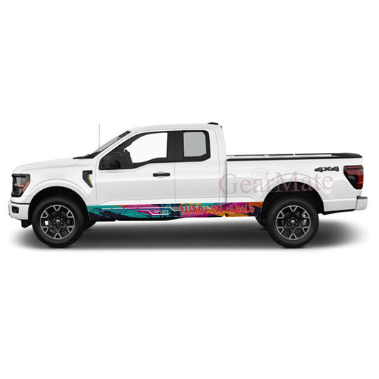Patriot On Wheels Rocker Panel Graphic Decal Kit (Left & Right Sides) - High Quality Vinyl for Trucks & SUVs