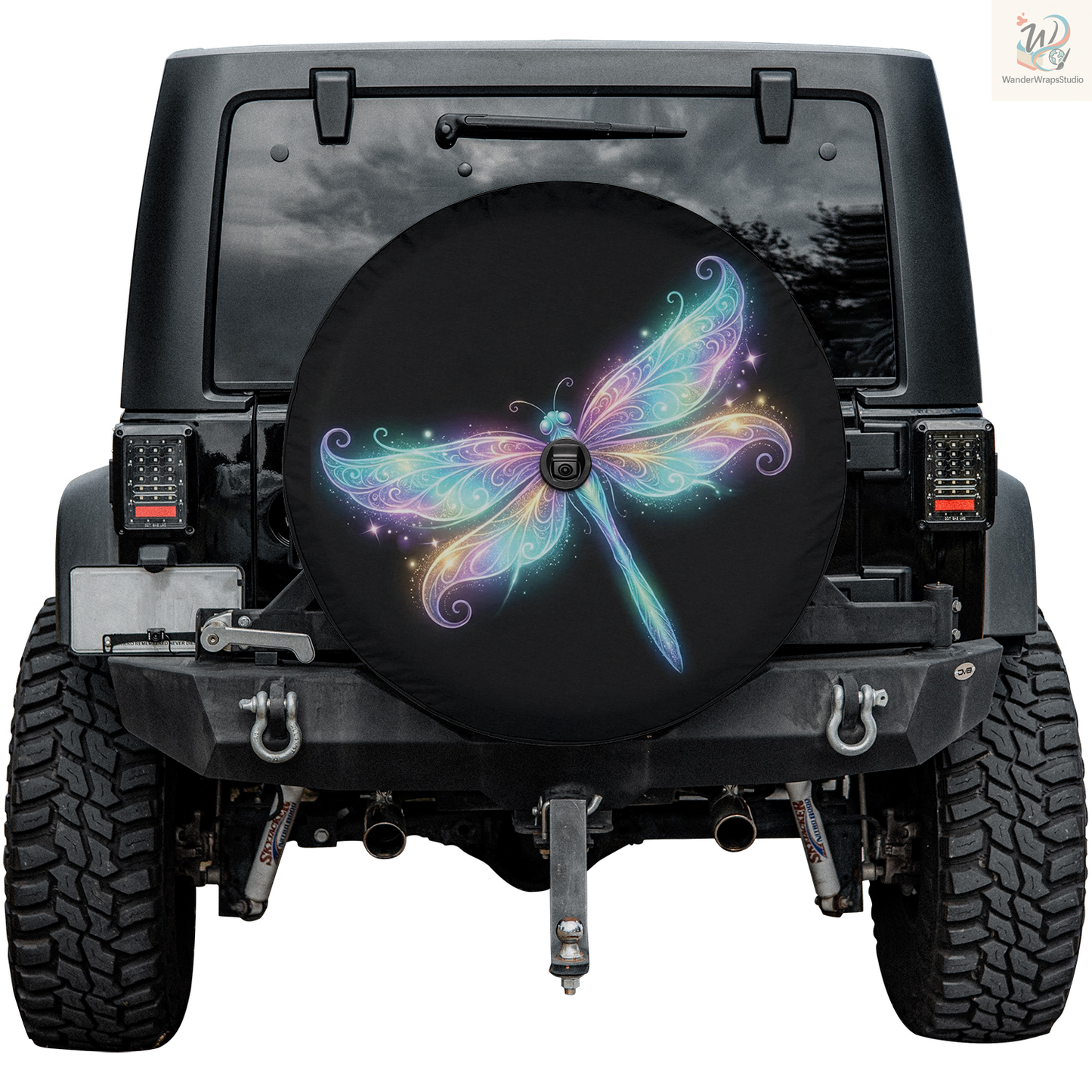 Fantasy Dragonfly Spare Tire Cover – Waterproof UV Resistant Protector with Camera Hole