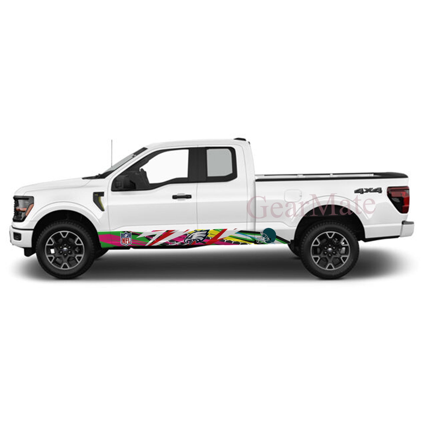 NFL Philadelphia Eagles Rocker Panel Graphic Decal Kit (Left & Right Sides) - High Quality Vinyl for Trucks & SUVs