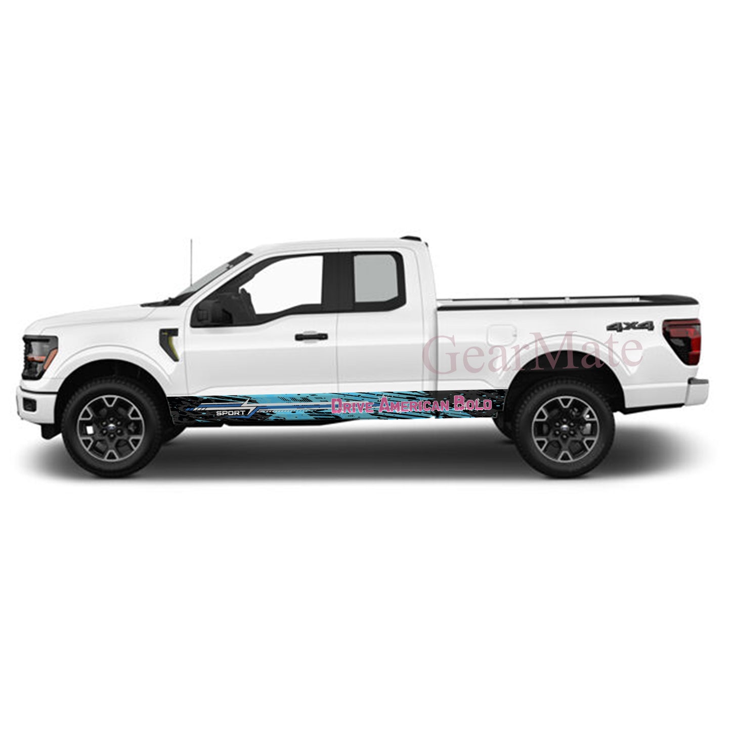 Drive American Bold Rocker Panel Graphic Decal Kit (Left & Right Sides) - High Quality Vinyl for Trucks & SUVs