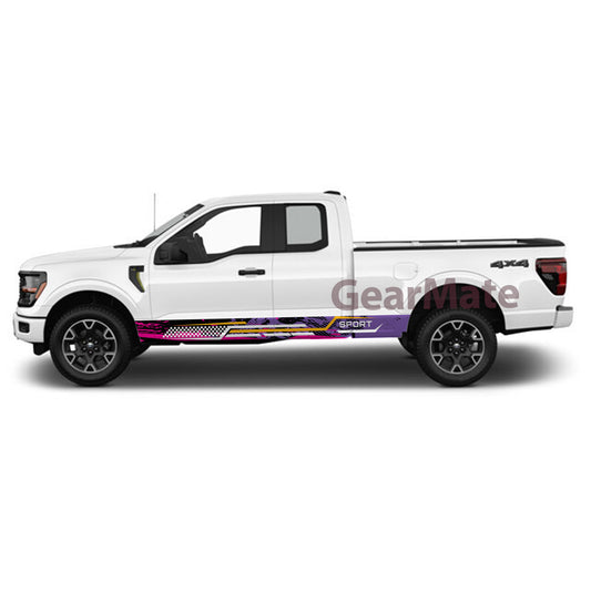 Sport PP Rocker Panel Graphic Decal Kit (Left & Right Sides) - High Quality Vinyl for Trucks & SUVs