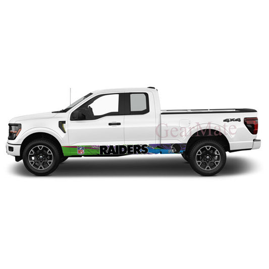 NFL Las Vegas Raiders 1 Rocker Panel Graphic Decal Kit (Left & Right Sides) - High Quality Vinyl for Trucks & SUVs