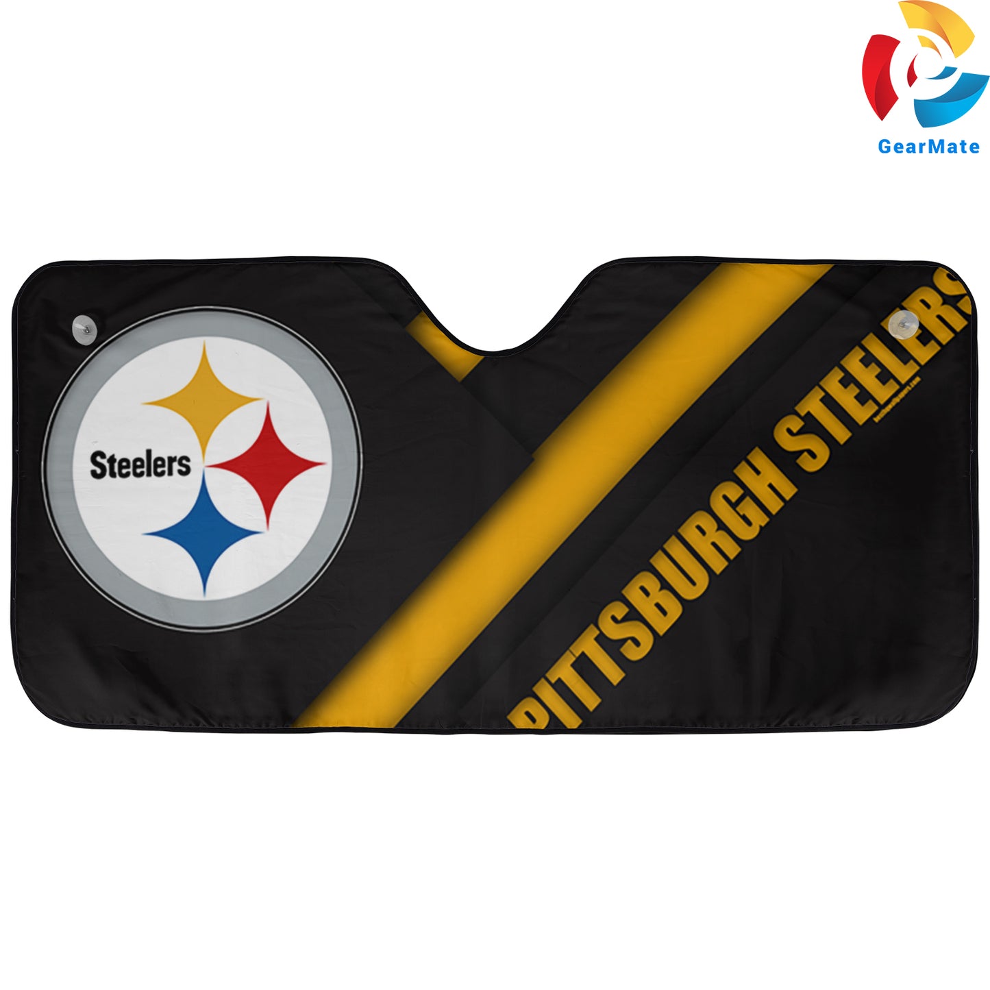 Pittsburgh Steelers NFL Football Team Logo Reflective Car Sunshade – Premium Heat & UV Protection, Universal Fit