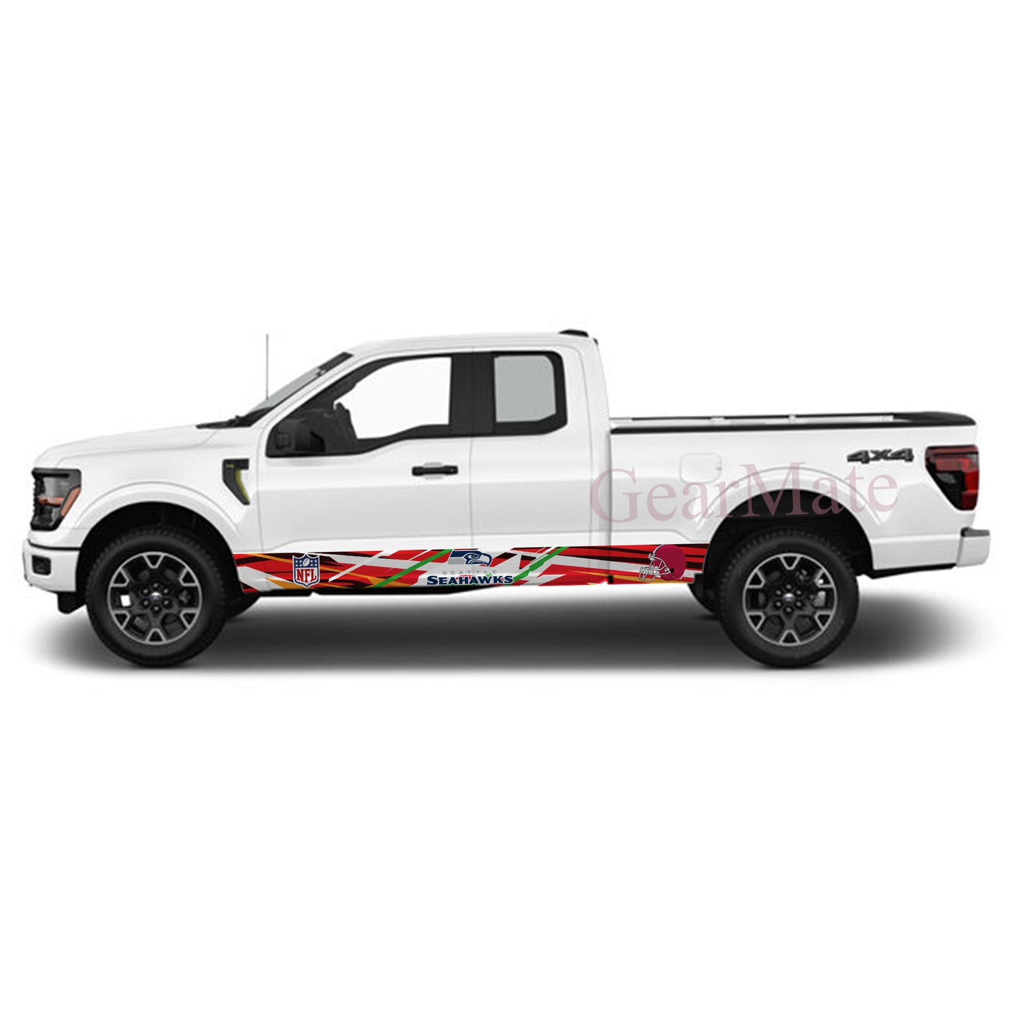 NFL Seattle Seahawks Rocker Panel Graphic Decal Kit (Left & Right Sides) - High Quality Vinyl for Trucks & SUVs