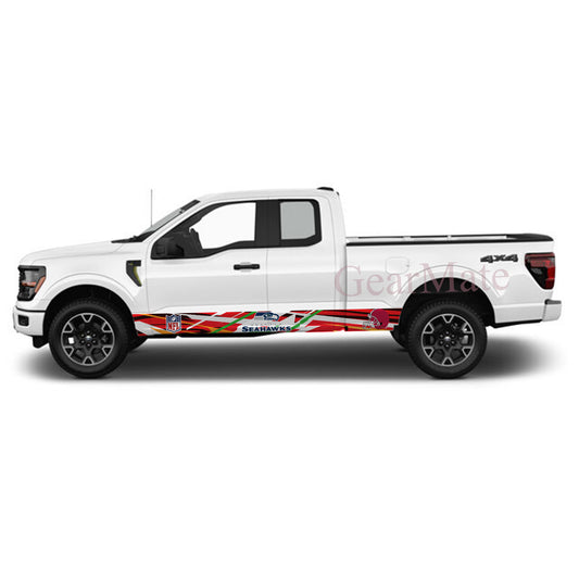 NFL Seattle Seahawks Rocker Panel Graphic Decal Kit (Left & Right Sides) - High Quality Vinyl for Trucks & SUVs