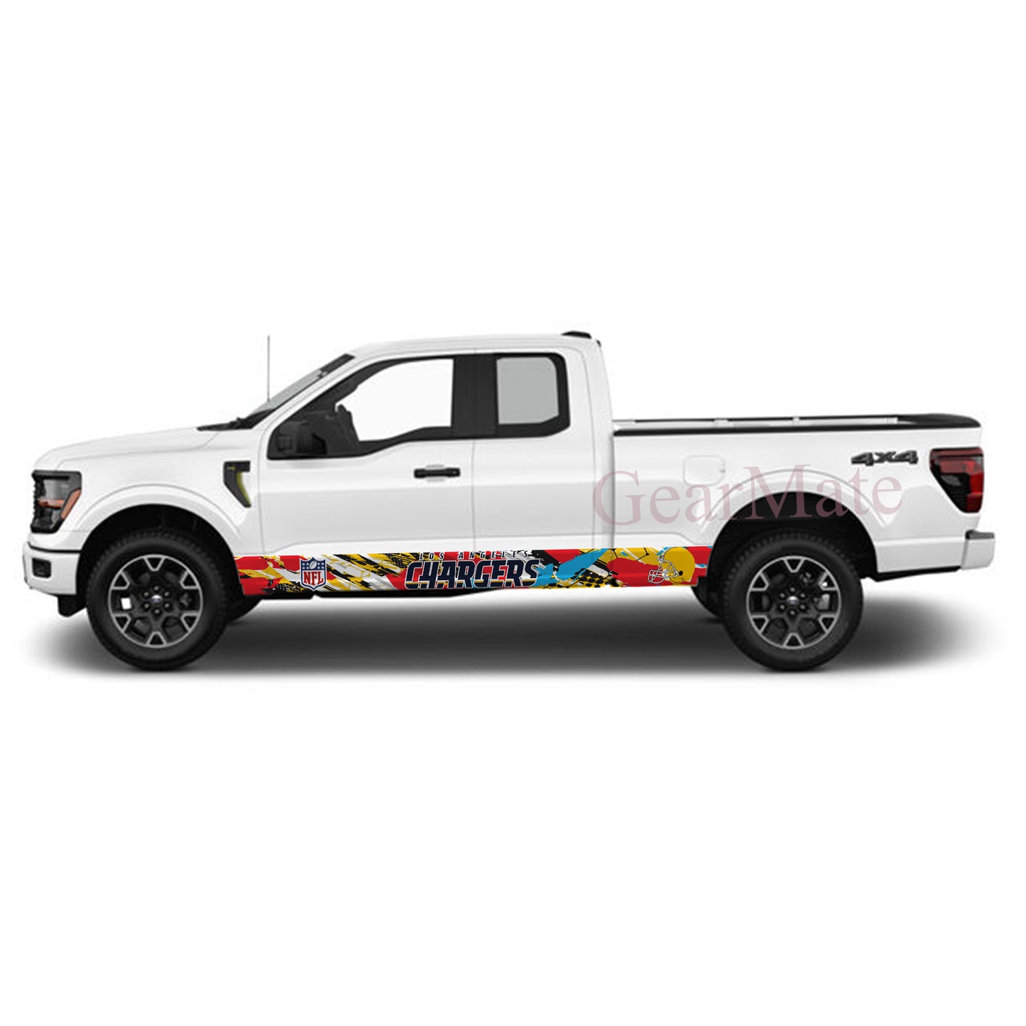 NFL Los Angeles Chargers 1 Rocker Panel Graphic Decal Kit (Left & Right Sides) - High Quality Vinyl for Trucks & SUVs