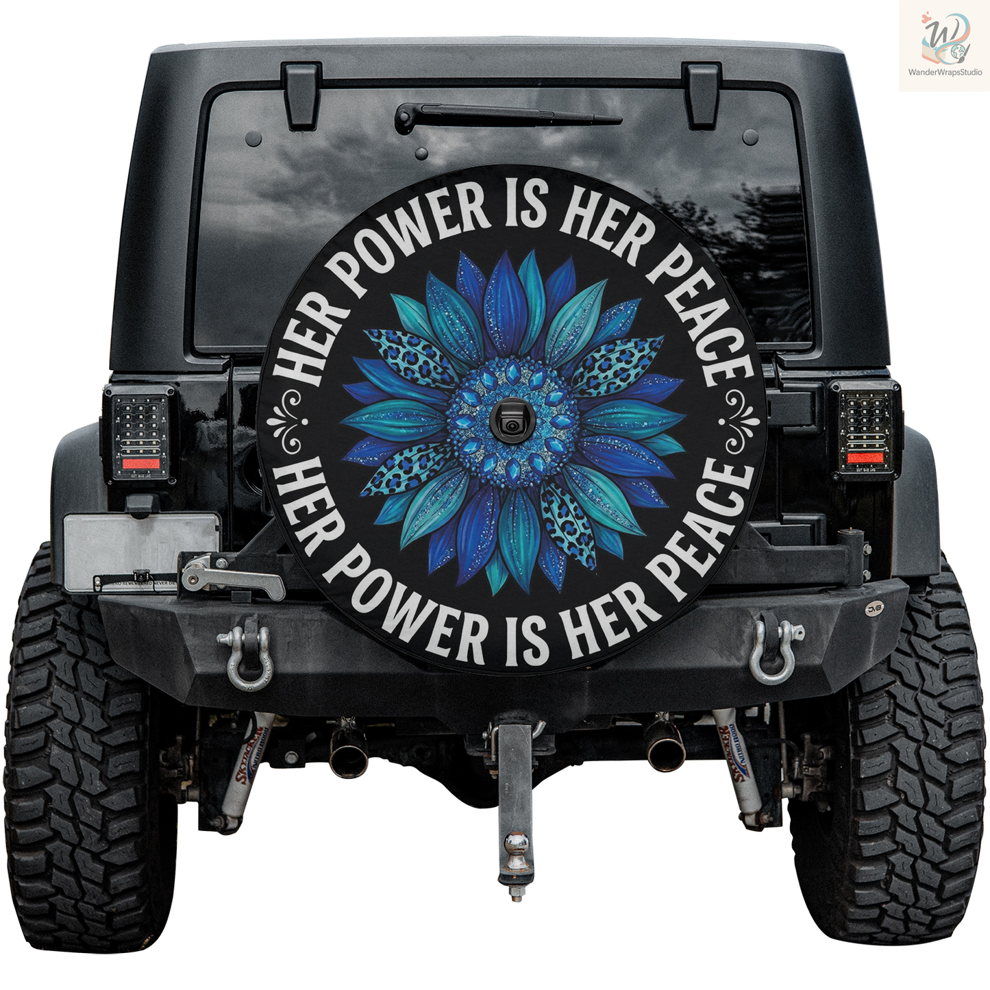 Her Power Is Her Peace Spare Tire Cover – Waterproof UV Resistant Protector with Camera Hole